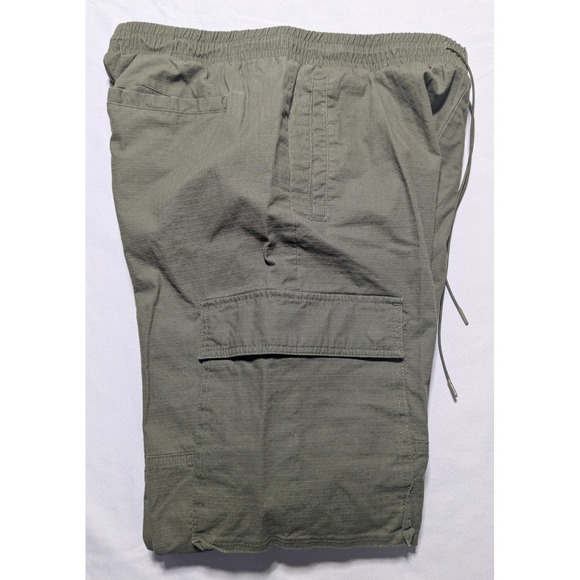 Forever 21 Men Cargo Pants Pull-on Ripstop Green - Men Large EUC - Picture 3 of 16